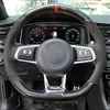 Kolfiber svart mocka bil rattskydd för Volkswagen Golf 7 GTI Golf R MK7 Polo Scirocco 2015 2016239J