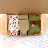 Neck Ties Viola Design 7 PCS Gift Box Cotton Sock Tie Sets Clip Pin Cufflinks Hanky Solid Floral Men Wedding Party Daily Cravat Accessory 230818