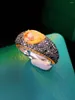 Bagues en grappe HJY saphir pur 18 K pierres précieuses orange naturelles 2.7ct diamants gemmes bague femme cadeau de vacances