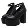 new spring autumn casual high-heeled shoes sexy ruslana korshunova thick heels platform pumps Black White 230807