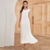 Vêtements ethniques Ramadan sous Abaya Satin robe intérieure musulman blanc sans manches Slip robes pour femmes vêtements islamiques dubaï turquie tenue