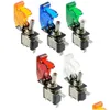 Steerings Transmissions Car Boat Truck Illuminated Led Toggle Switch Control With Safety Aircraft Up Er Guard 12V20A Transparent D Dhst9