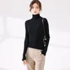 Maglioni femminili cashmere maglione 2023 primavera aurtratto d'acqua di lana jumper signore slim elastic high collare a maglia camicetta