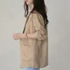 Damenjacken Thin Style Anzug Mantel Frauen Chic Korean Workwear Revers mit Taschen Single Knopf stilvoll für eine
