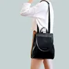 School Bags Genuine Leather Women Rucksack Knapsack Shoulder Cross Body Female Fashion Lady Oil Wax Cowhide Daypack Backpack