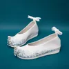 Dress Shoes White Hanfu Shoes Children's Spring Antieke stijl gecombineerd met geborduurde dames verhoogde gebogen 230818