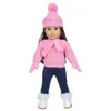 New American Girls Doll 18 inch Rose Sweater+Pink Sweater+Black Pants Children's Toy Doll Set Accessories Doll House Gift