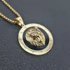 Charmes Mode Personnalité Animal Tête De Lion Or Couleur Personnalité Dominateur Pendentif Collier pour Hommes Tendance Hip Hop Rue Bijoux 230821