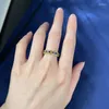 Cluster Rings SpringLady 18K Gold Plated 925 Sterling Silver Lab Sapphire Gemstone Wedding Party Fine Jewelry Vintage Ring For Women