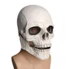 Party Masks Halloween Skeleton Skull Horrible Mask Full Head Mouth Movable Cranium Headgear Unisex Latex Terror Ghost Helmet Costume Prop 230820