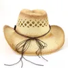 Nuovo cappello da cowboy occidentale con cappello di paglia intrecciato a mano uomini e donne al mare all'aperto Cappello da sole a prova di sole Sombrero Vaquero Hombre