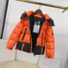 Designer enfants Doudounes Décoration de poche à glissière Vêtements d'hiver pour bébés Taille 110-160 CM Lettre logo imprimé sur l'ourlet à capuche Outwear Aug16