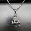 Pendant Necklaces Titanium Steel Gold-plated Locomotive Wind Sanskrit Six-word Truth Exorcism Lucky Riding Bell