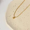 Pendentif Colliers Mode Coréenne Petites Perles D'or Zircon Perle Chaîne Collier Pour Les Femmes En Acier Inoxydable 18K Plaqué Bijoux Bracelet