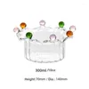 Borden 1 stuk 300 ml 10oz Noordse rimpelstijl Clear Glass Snack Dessert Bowl Gekleurde kralen salade Serveer huishoudfeest