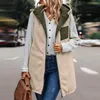 Gilets Femme Veste Polaire Sans Manches Femme Gilet Manteau Polyvalent Réversible Avec Capuche Pour La Chaleur