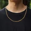 Catene Collane a catena a collegamento franco per uomini donne in oro hip hop hop 3mm in acciaio inossidabile collana semplice gioielli c024