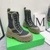 Designer Jumbo Boots Nylon Canvas Tire Boots Mulheres homens Moda de alta qualidade Half Chelsea Booties Plataforma Luxury Rubber Walk Show Martin Boots