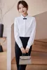 Women's Blouses 2023 Fashion Female White Shirts Women 2 Piece Pant And Top Set Office Ladies Long Sleeve Work OL Style