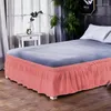 Jupe de lit en fibre de polyester minimalisme couleur unie décoration de la maison literie épaissie anti-poussière anti-dérapant confortable matelas doux