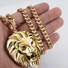 Pendentif Colliers Mode Lion Tête Collier Animal Lion Statue Pendentif Hip Hop Punk Colliers pour Hommes Animal Bijoux Personnalité Anniversaire Cadeau 230821