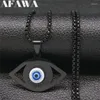Hangende kettingen roestvrijstalen kalkoenogen voor vrouwen zwarte kleur ketting ketting sieraden ojo turco n1258S06