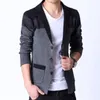 Men's Sweaters Autumn 2023 Suit Baby Care Color Stitching Knitted Cardigan Youth Outer Wear Handsome Casual Sweater