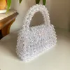 Evening Bags Handmade Bead Bag Long Chain Hand-Woven Celebrity Handbags Unique Design Ladies Party Bag Top-handle Phone Purses and Handbags 230818