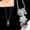 Pendentif Colliers De Luxe Célèbre Boule De Cristal À Facettes Long Collier 2023 Mode Cercles Rose Fleur Chandail Chaîne Femme Partie