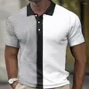 Polos pour hommes plage été tendance POLO à manches courtes imprimé rayé mode revers boutonné pour hommes