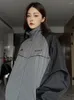 Jackets femininas Vintage Mulheres ao ar livre Y2K Breakings de ventos de grandes dimensões feminino Harajuku Zipper Coat Lady Korean Style Streetwear