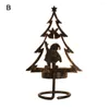 Titulares de vela Stand Stand deslumbrante árvore de Natal Decorações de desktop de arte elegantes com base estável resistente ao calor