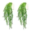 Decorative Flowers 2 Pieces Artificial Plant Decoration Plants Leaf Wall Mounted Living Room