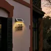 Garden Decorations Outdoor Wall Sconce Lights Doorplate Tool Solar Stainless Steel House Number Address Sign 230818