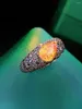 Bagues en grappe HJY saphir pur 18 K pierres précieuses orange naturelles 2.7ct diamants gemmes bague femme cadeau de vacances