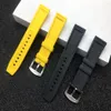 Nature Rubber Watch Strap 22mm 24mm Black Blue Red Yelllow Watchband Armband för bandlogotyp ON295F