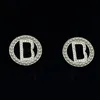 Дизайнер 925 Серебряные серьги Женщины Персонализированные круглые полые буквы подвесные серьги из нержавеющей стали Винтажные простые украшения для вечеринки с коробкой