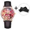 Wristwatches Fashion Women Quartz Watch Set For Flower Leather Waterproof Light Round Dial Wristwatch Moda Clock Reloj Hombre