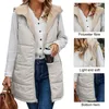 Gilets Femme Veste Polaire Sans Manches Femme Gilet Manteau Polyvalent Réversible Avec Capuche Pour La Chaleur