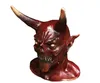 Máscaras de festa Horn Devil demon látex máscara realista krampus demon máscara chirstmas figurmhewarwary festa horrível adereços 230820