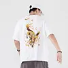 Heren t shirts geborduurd kirin patroon Chinese stijl China-chic korte mouw t-shirt losse katoen grote halve top