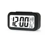 Réveil muet en plastique LCD température intelligente mignon photosensible chevet alarmes numériques horloges Snooze veilleuse calendrier C364