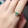Cluster Rings Natural Emerald Ring 925 Silver Certified 3x4mm Green Gemstone Beautiful Gift For Girls