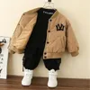 Autumn Winter Kids Coat Boys Girl Outwear Fashion Baseball Uniform Lägg till Cotton Thick Jacket Ny stil Barnkläder