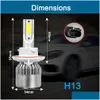 Autres accessoires d'intérieur 1 paire Est Price Cob C6 Real 7600Lm 120W Led Phare de voiture H1 H3 H4 H7 9003 9004 9005 9006 Kit Hi/Lo Light Dhhfj