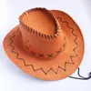 Basker män kvinnor vilda väster fancy cowgirl cowboy hattar västra huvudkläder cap klassiker vaqueros unisex hatt mode för resor