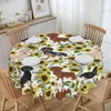 Nappe de table lévrier lévrier fleur amour nappes rondes 60 pouces Animal Whippet chien couvre pour manger