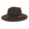 Baskenmänner Windfall Männer Frauen Vintage Wide Bim Fedora Hut mit Gürtelschnalle Klassiker französischer Künstler 100 Wolle 90s