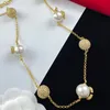 Vergulde dames gouden ketting parel hanger diamant set sprankelende ketting charme klassieke feestsieraden