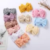 Hair Accessories 20Pcs Lot Solid Cable Bow Baby Turban Headband Kids Nylon Layers Elastic Headwraps born Boy Girl Band 230818